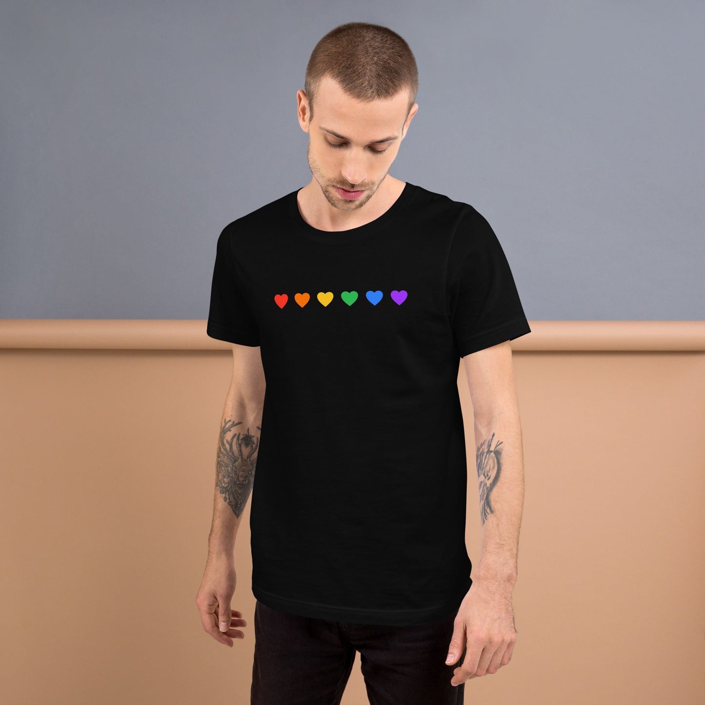 Rainbow Hearts - Unisex T-Shirt Rave Day