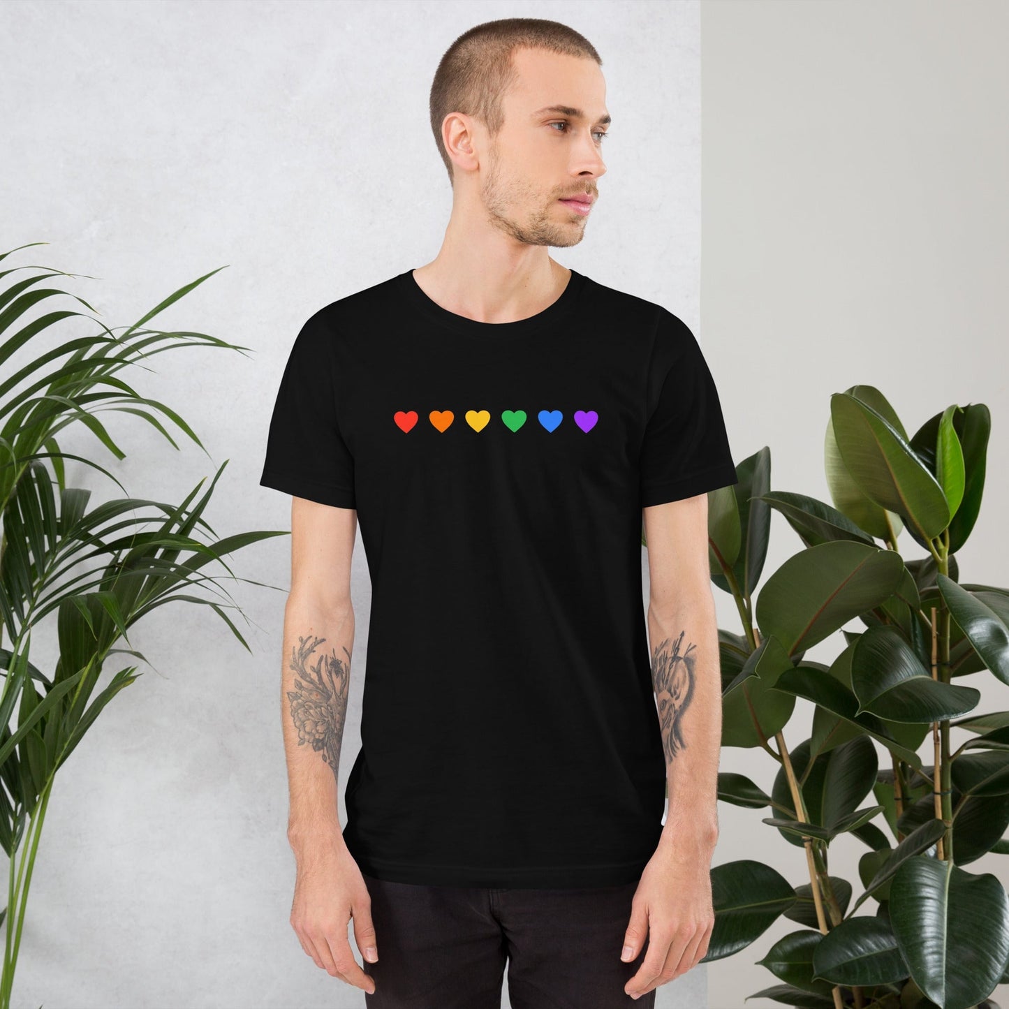 Rainbow Hearts - Unisex T-Shirt Rave Day