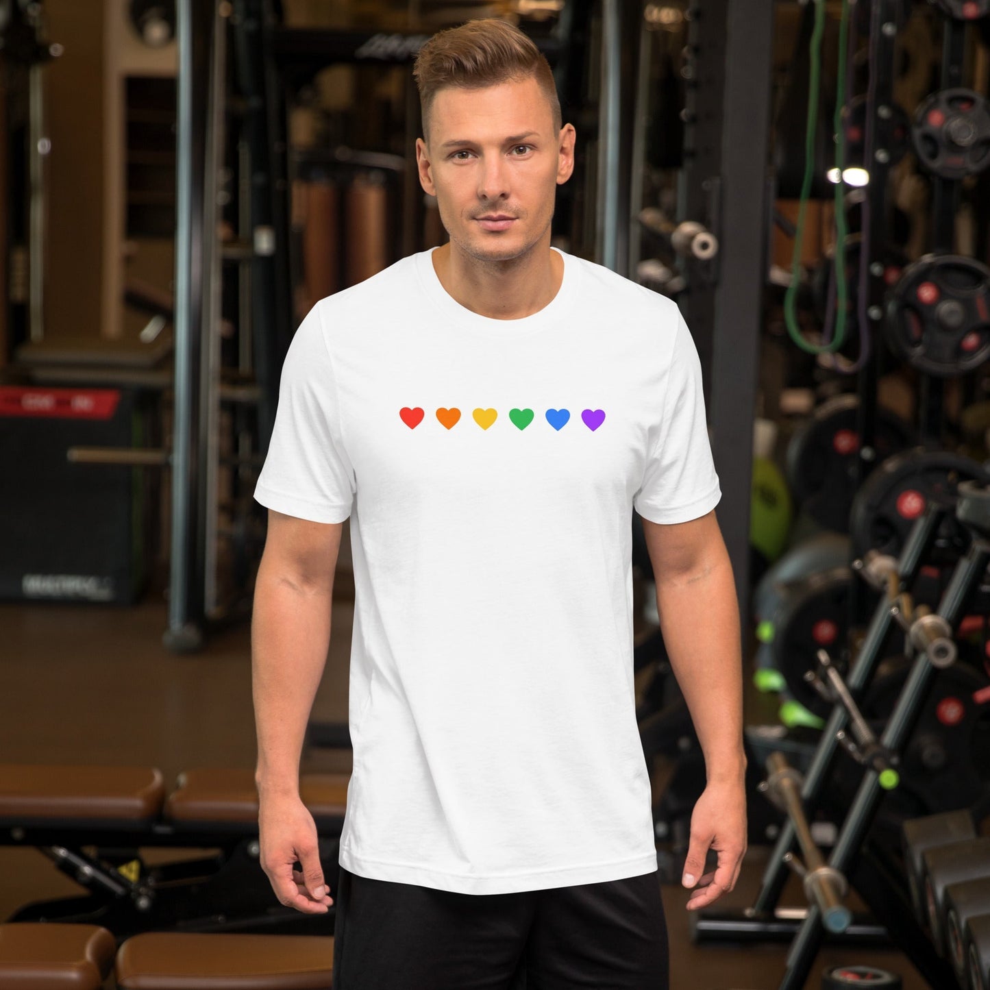 Rainbow Hearts - Unisex T-Shirt (White) Rave Day