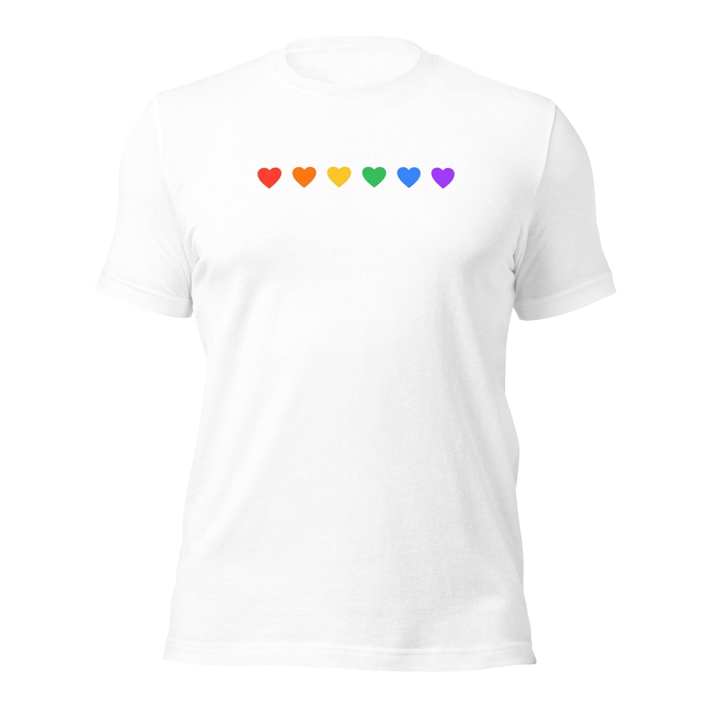 Rainbow Hearts - Unisex T-Shirt (White) Rave Day