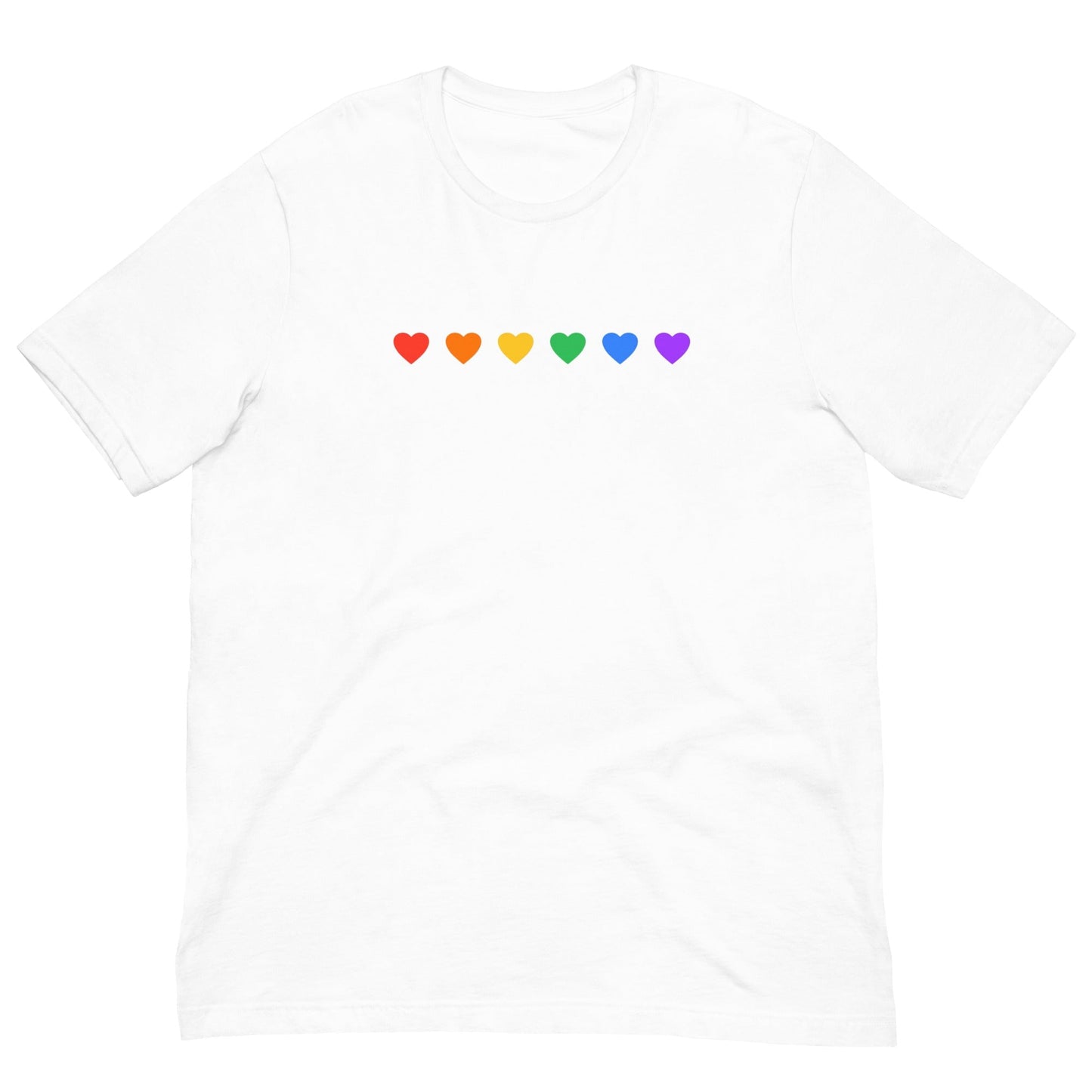 Rainbow Hearts - Unisex T-Shirt (White) Rave Day