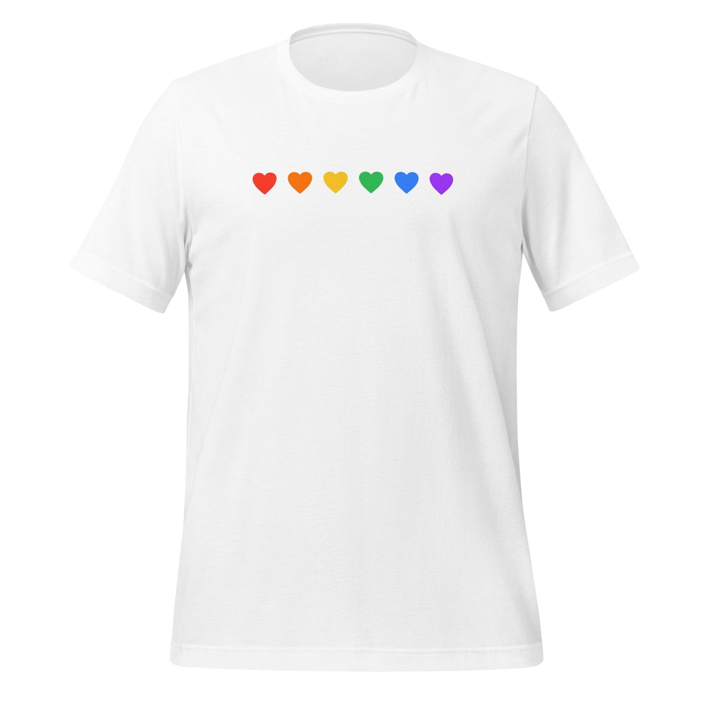 Rainbow Hearts - Unisex T-Shirt (White) Rave Day