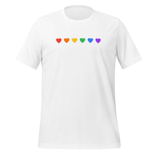 Rainbow Hearts - Unisex T-Shirt (White) Rave Day