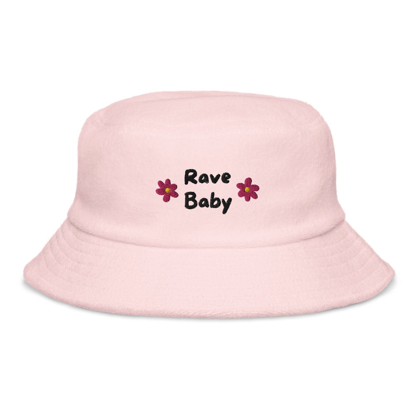 Rave Baby - Unstructured terry cloth bucket hat Rave Day Light Pink