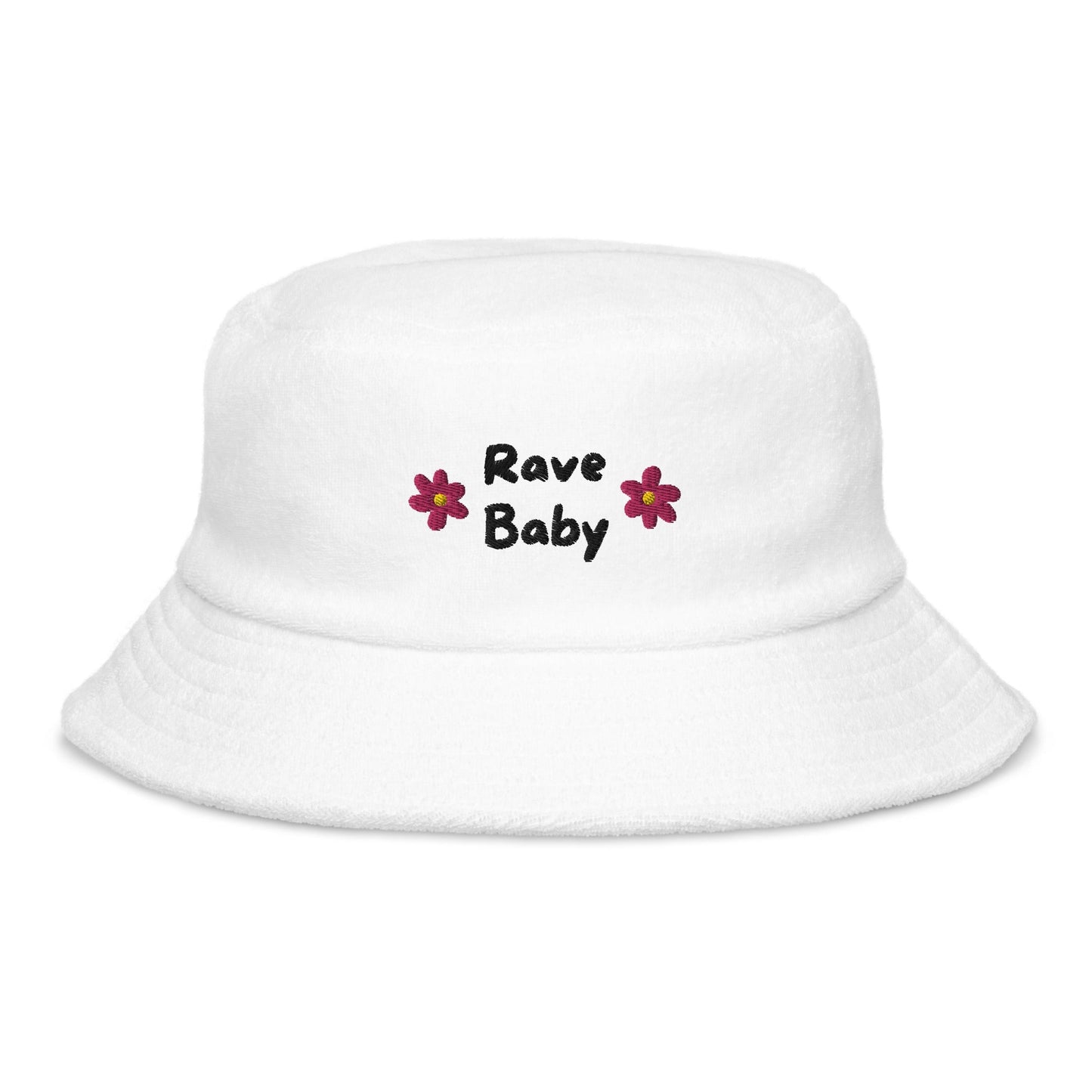 Rave Baby - Unstructured terry cloth bucket hat Rave Day White