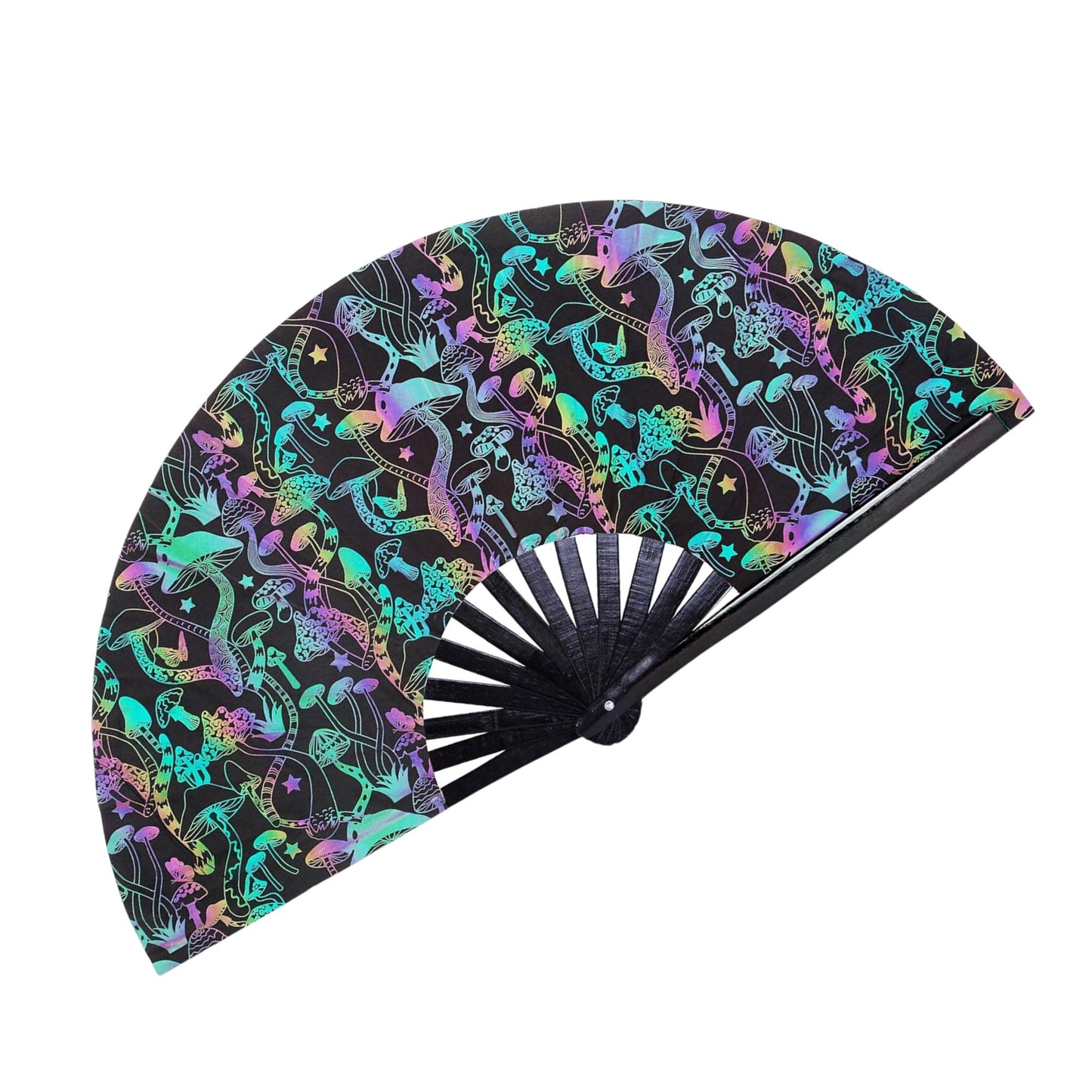 Reflective Holographic - Mushroom Fan Fan Rave Day