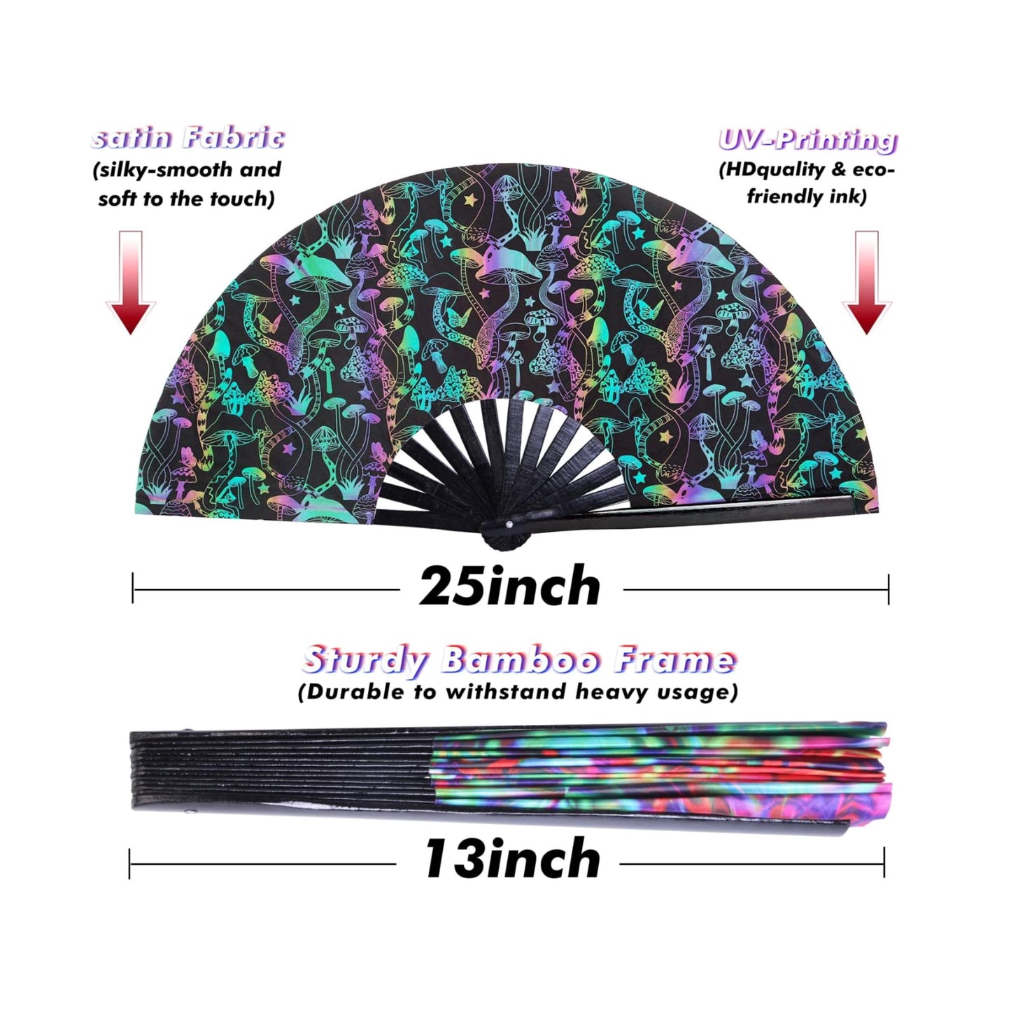 Reflective Holographic - Mushroom Fan Fan Rave Day