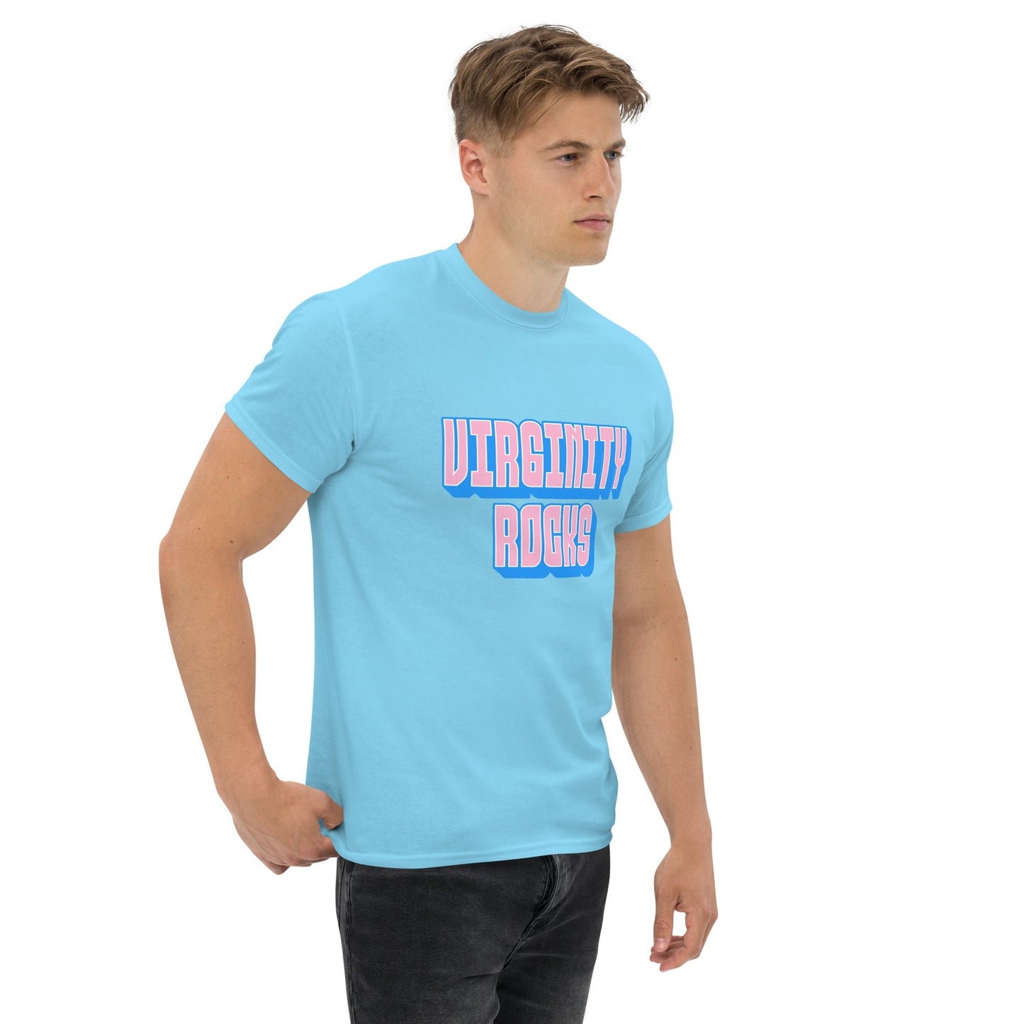 Virginity Rocks (Blue) - Men's classic tee Rave Day