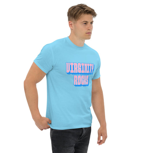 Virginity Rocks (Blue) - Men's classic tee Rave Day