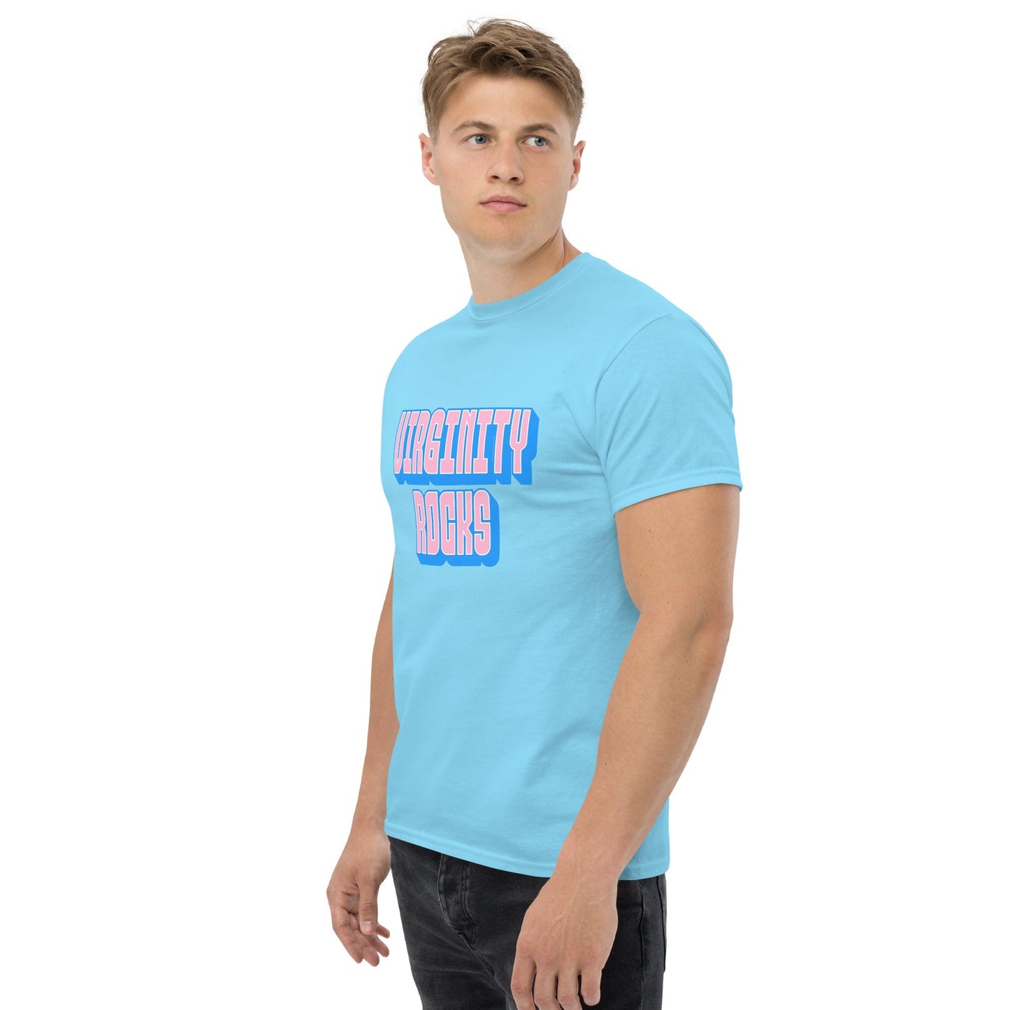 Virginity Rocks (Blue) - Men's classic tee Rave Day