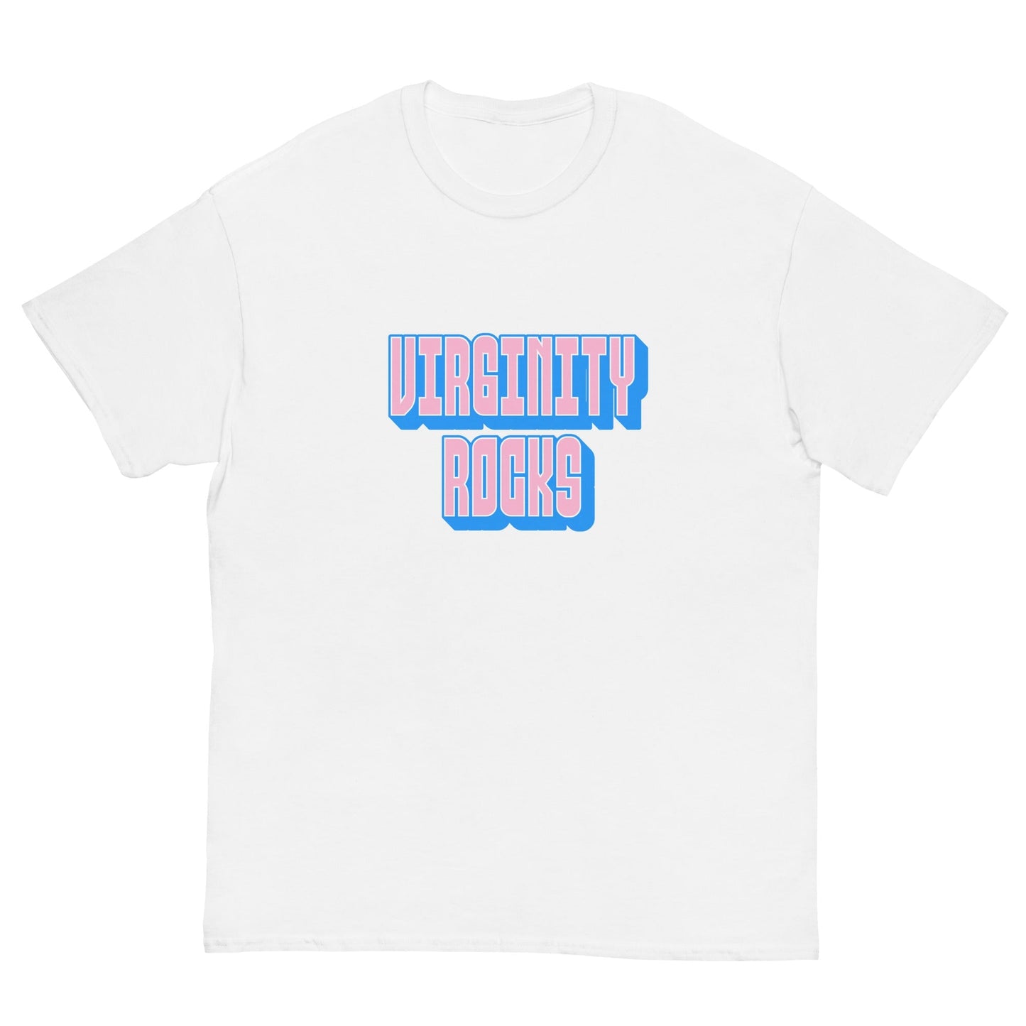 Virginity Rocks (Blue) - Men's classic tee Rave Day