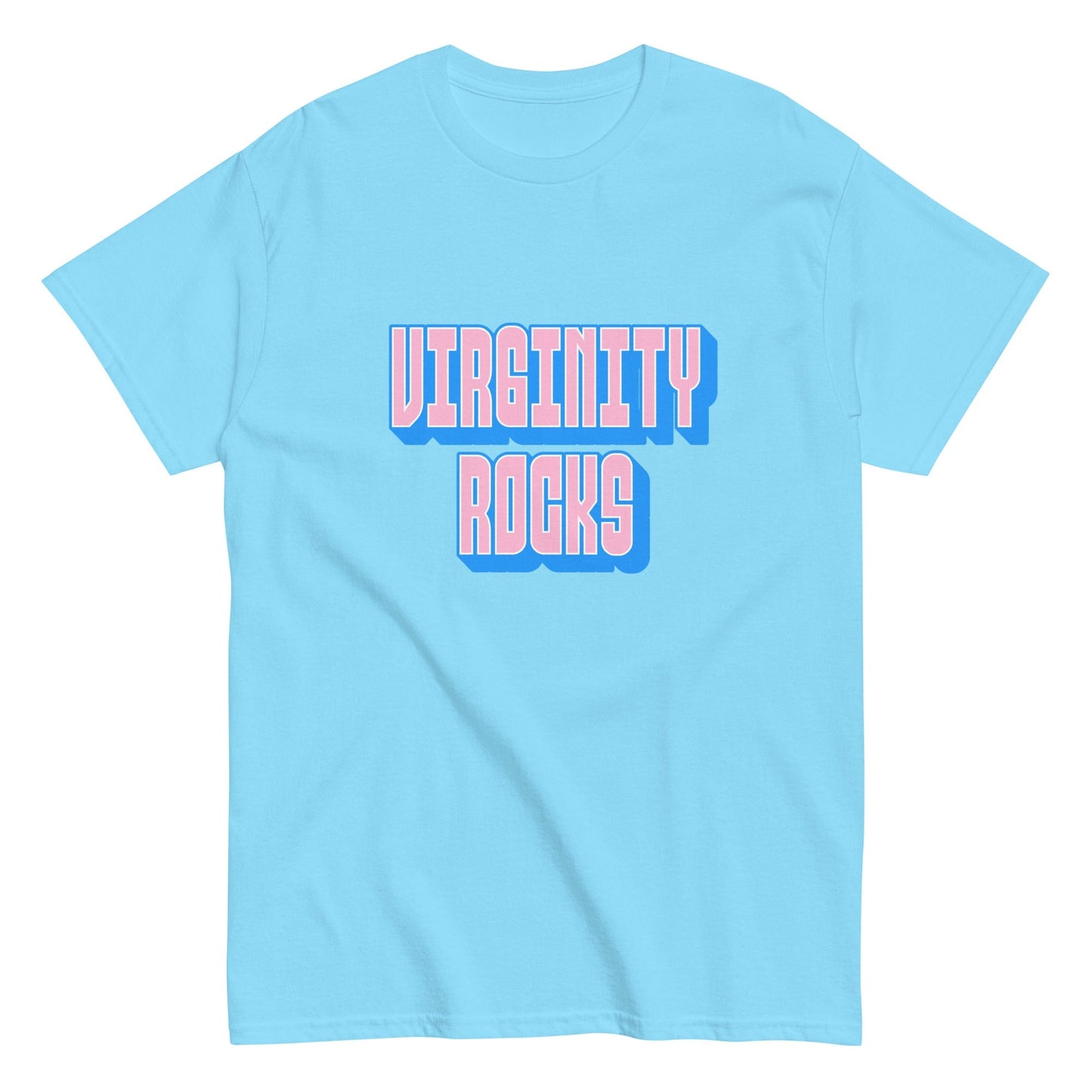 Virginity Rocks (Blue) - Men's classic tee Rave Day