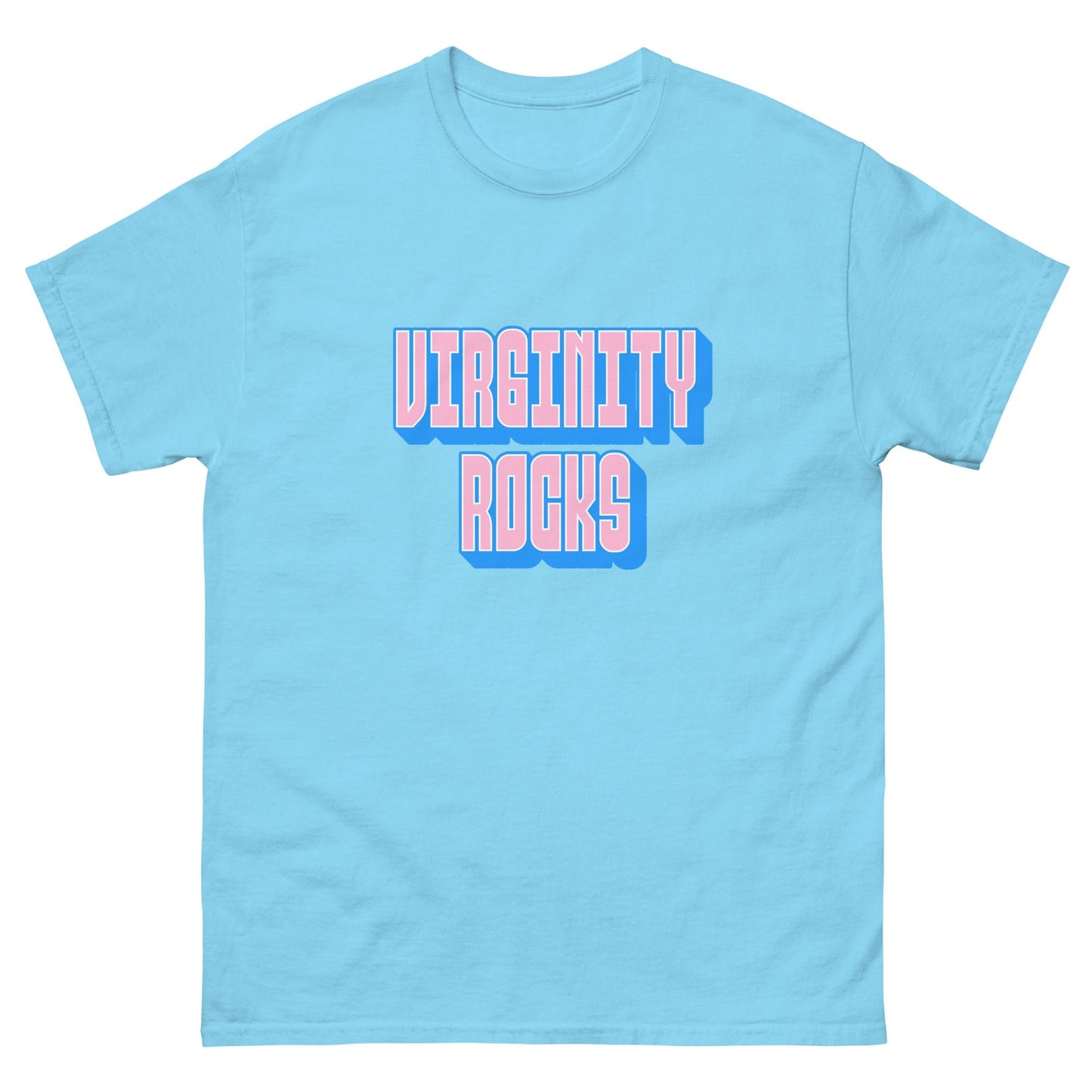 Virginity Rocks (Blue) - Men's classic tee Rave Day Sky S