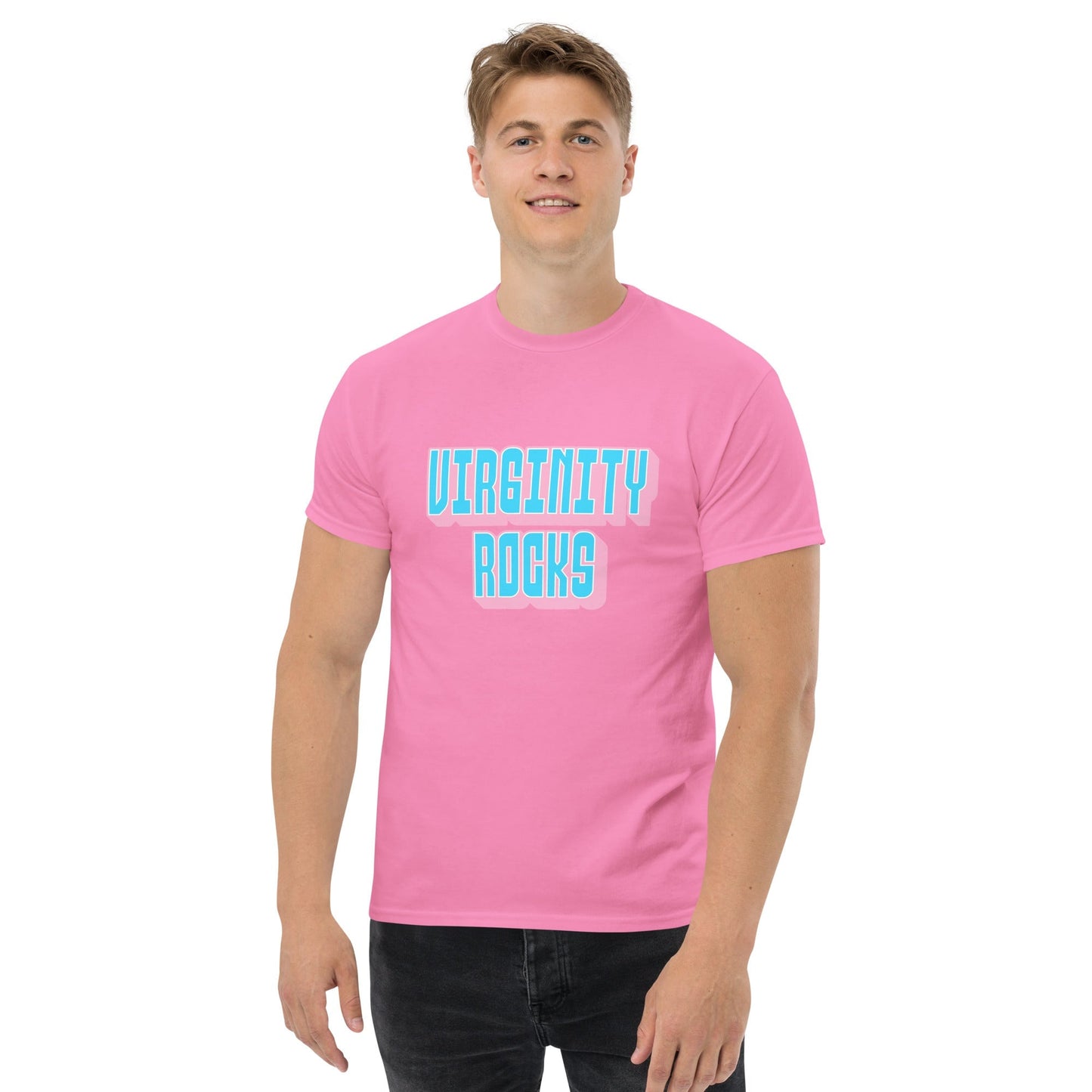 Virginity Rocks (Pink) - Men's classic tee Rave Day