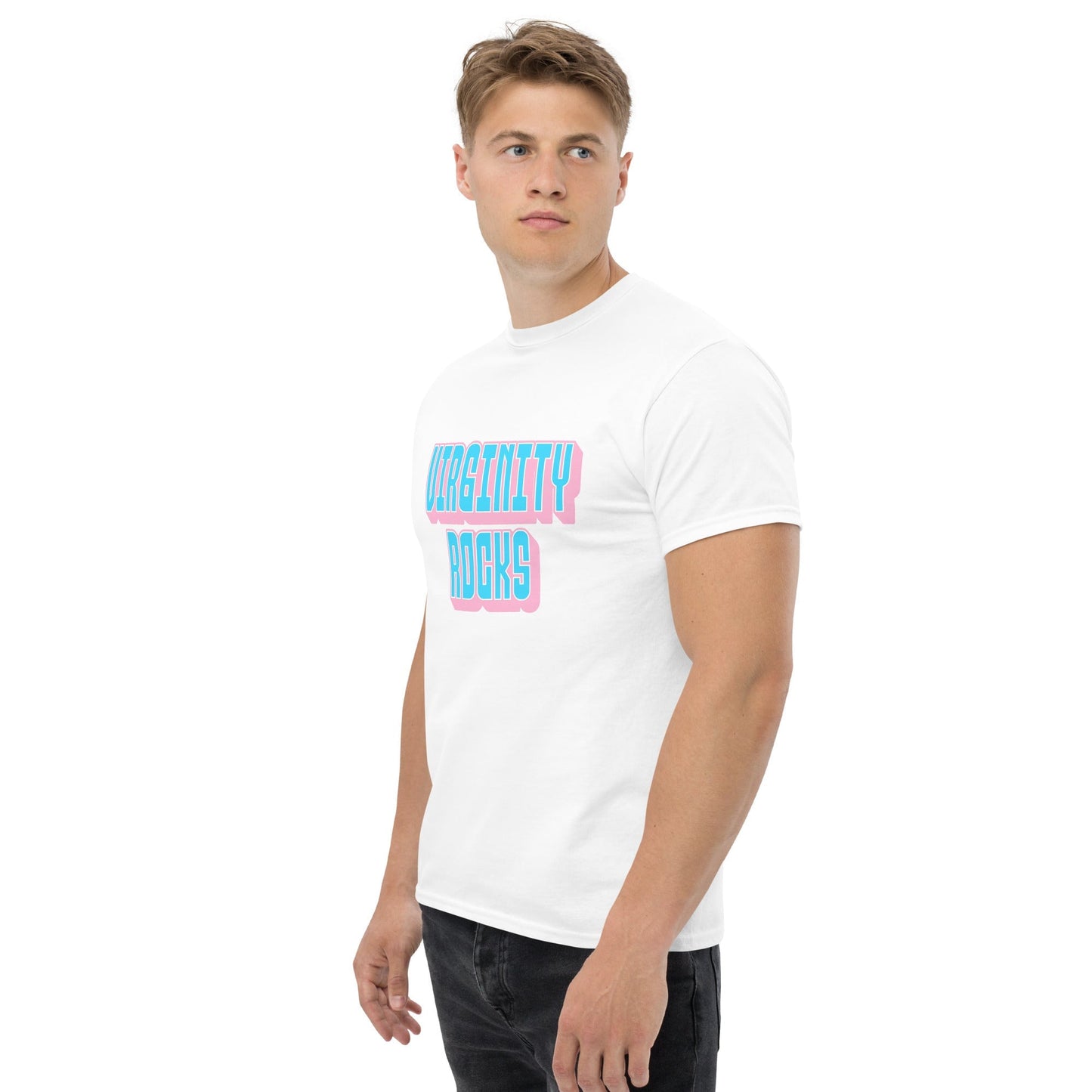 Virginity Rocks (Pink) - Men's classic tee Rave Day
