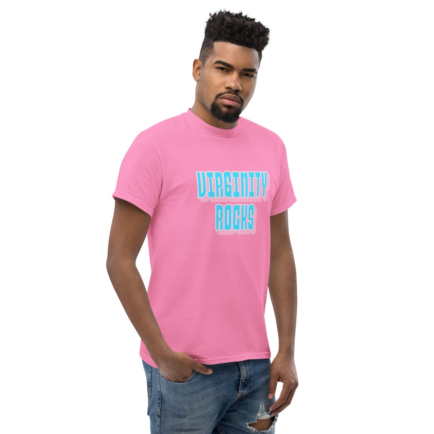 Virginity Rocks (Pink) - Men's classic tee Rave Day