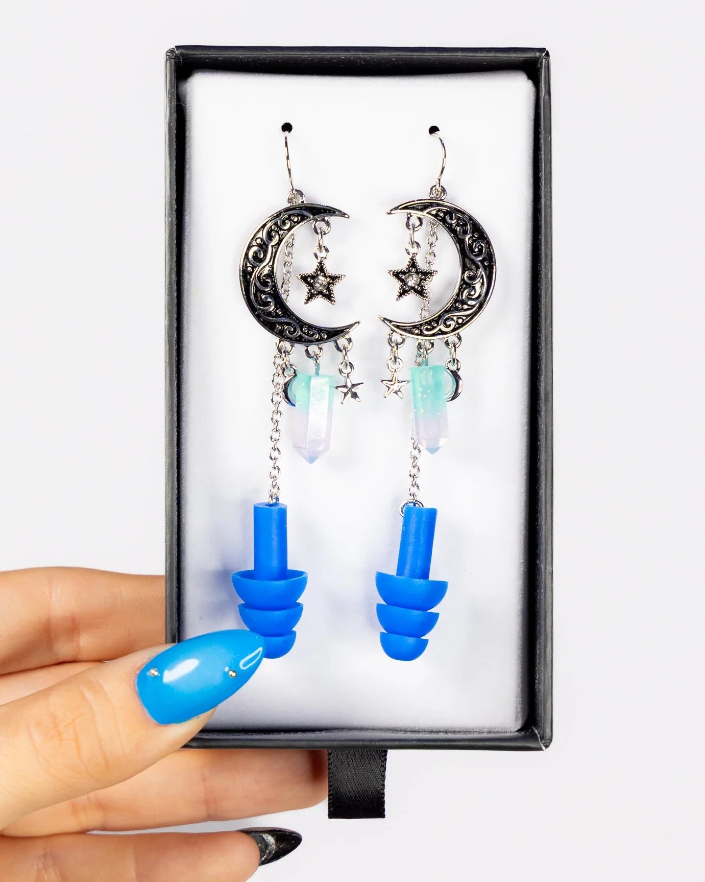 Earplug Earrings - Midnight Moon