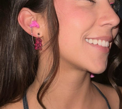 Ear plug Earrings - Neon Pink Gummy Bears