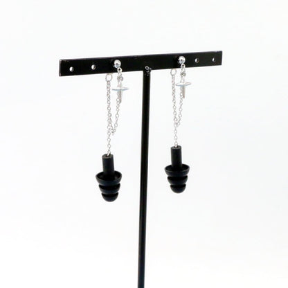 Earplug Earrings – Silver Chain & Star