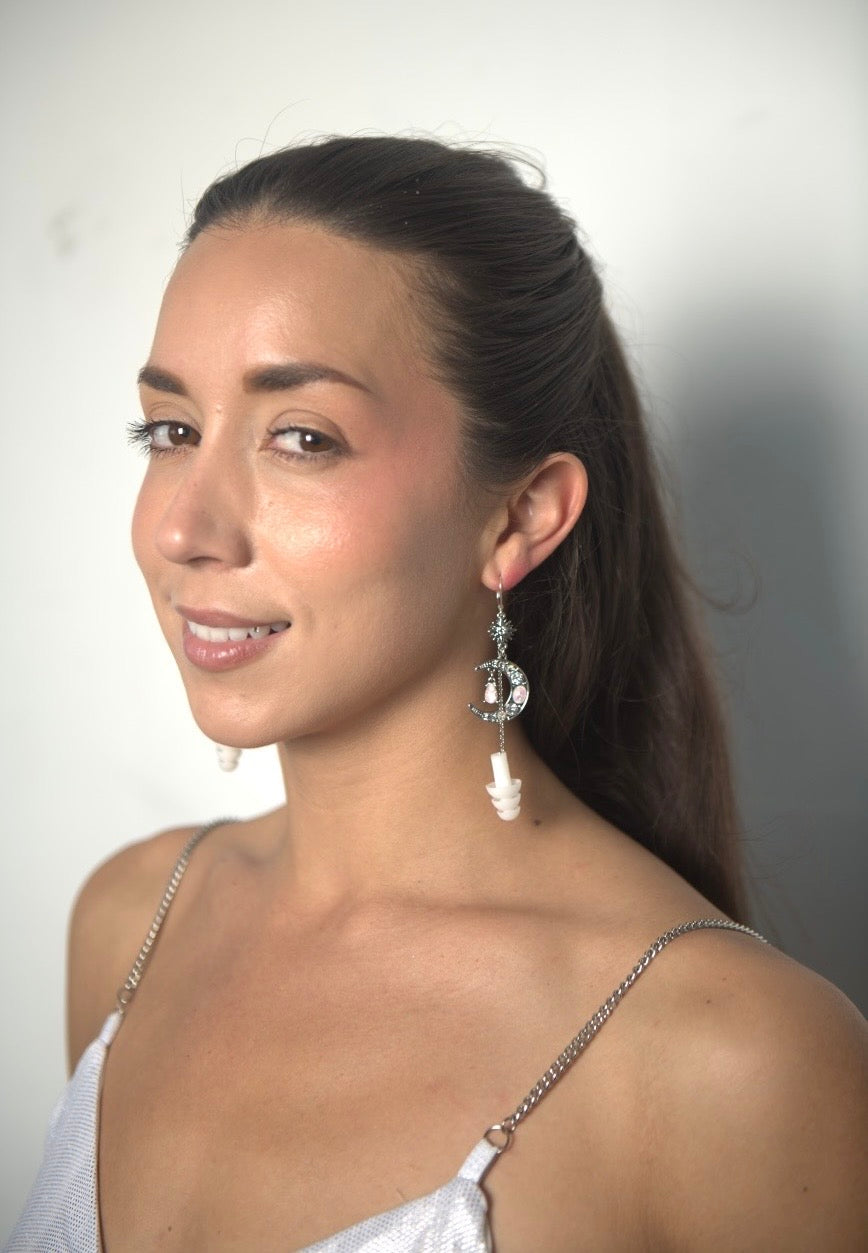 Crystal Moon - Ear Plug Earrings
