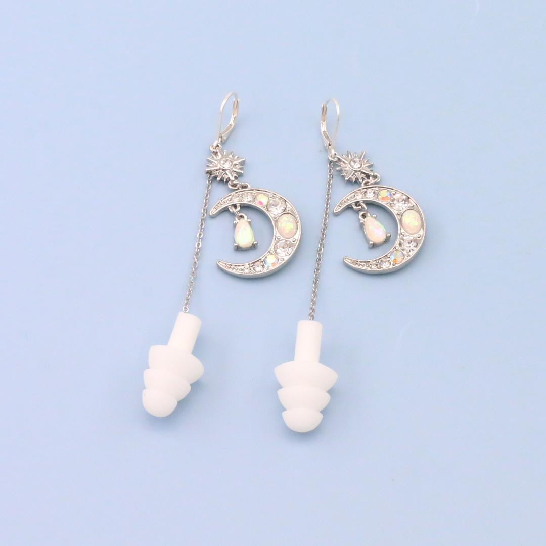 Crystal Moon - Ear Plug Earrings
