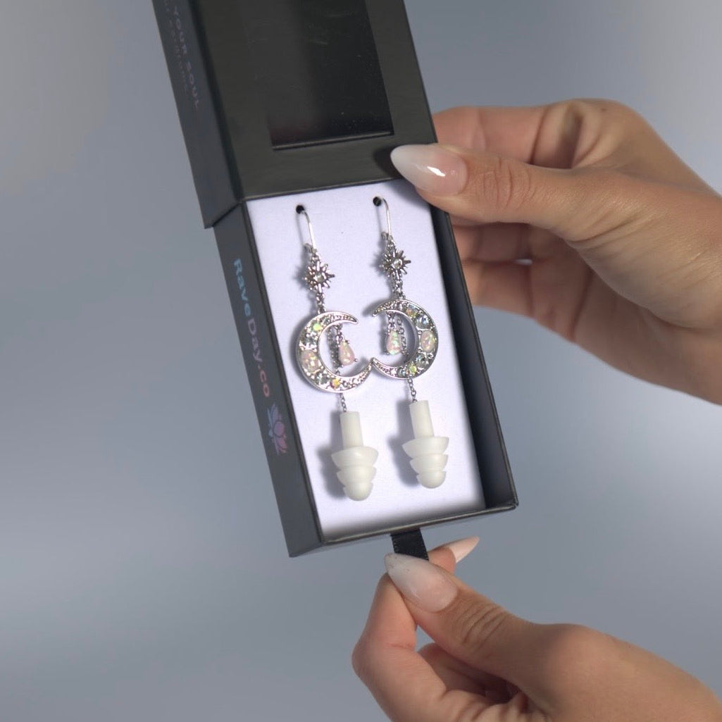 Crystal Moon - Ear Plug Earrings