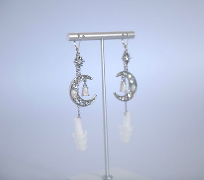 Crystal Moon - Ear Plug Earrings