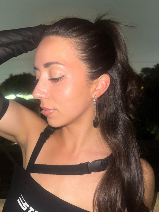 Earplug Earrings – Silver Chain & Star
