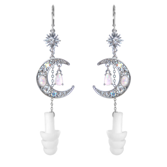 Crystal Moon - Ear Plug Earrings