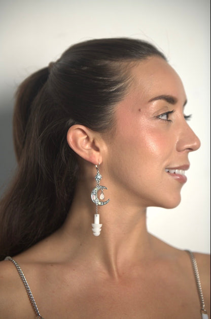 Crystal Moon - Ear Plug Earrings