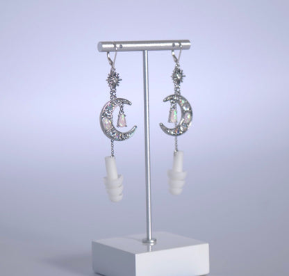 Crystal Moon - Ear Plug Earrings