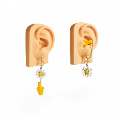 Ear Plug Earrings - Yellow Daisy