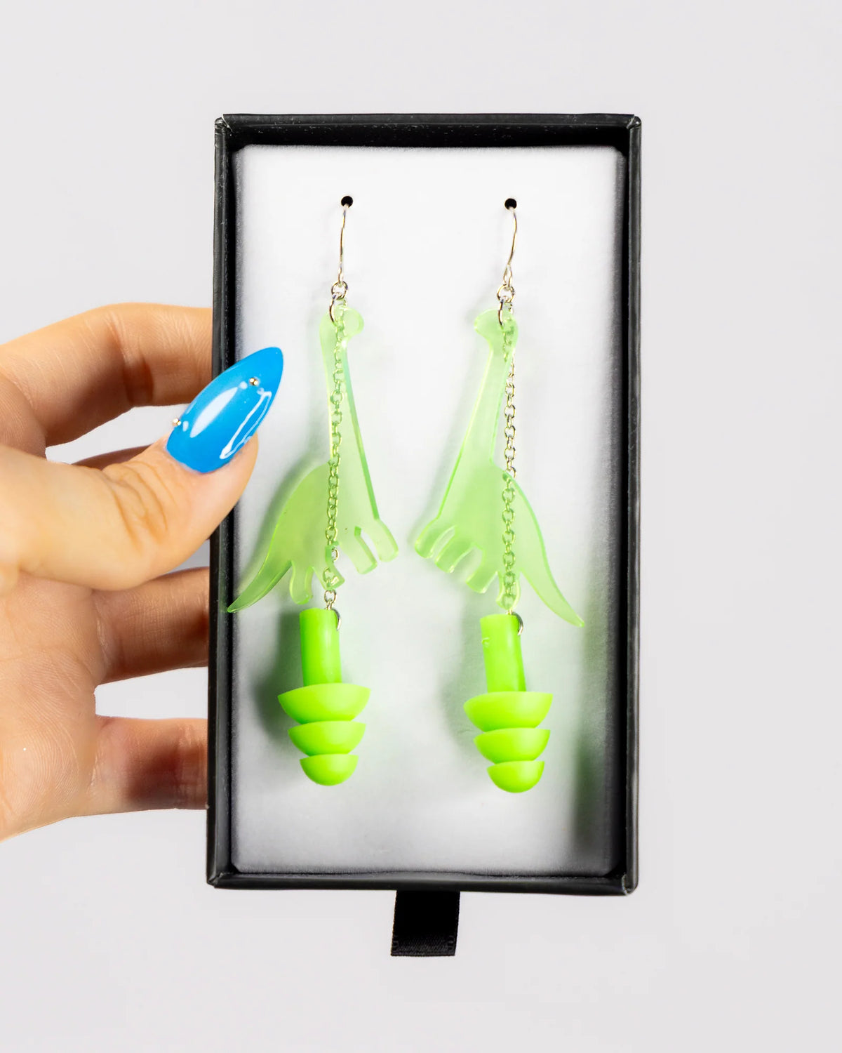 Earplug Earrings - Dinosaur (Long Neck)
