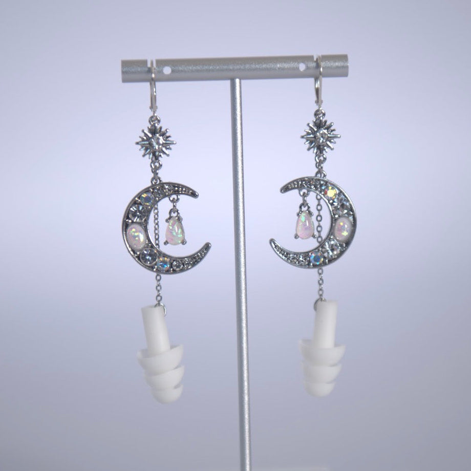 Crystal Moon - Ear Plug Earrings