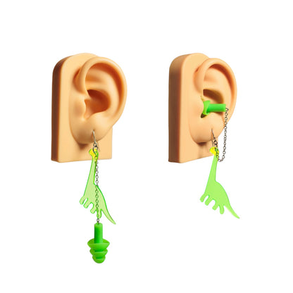 Earplug Earrings - Dinosaur (Long Neck)