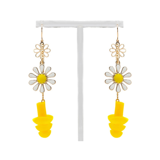 Ear Plug Earrings - Yellow Daisy