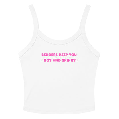 white and pink Women's micro-rib cotton tank top with thick straps and bold John Summit-inspired quote, ideal for music lovers and clubwear fashion