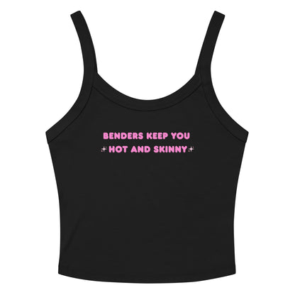 Women's micro-rib cotton tank top with thick straps and bold John Summit-inspired quote, ideal for music lovers and clubwear fashion