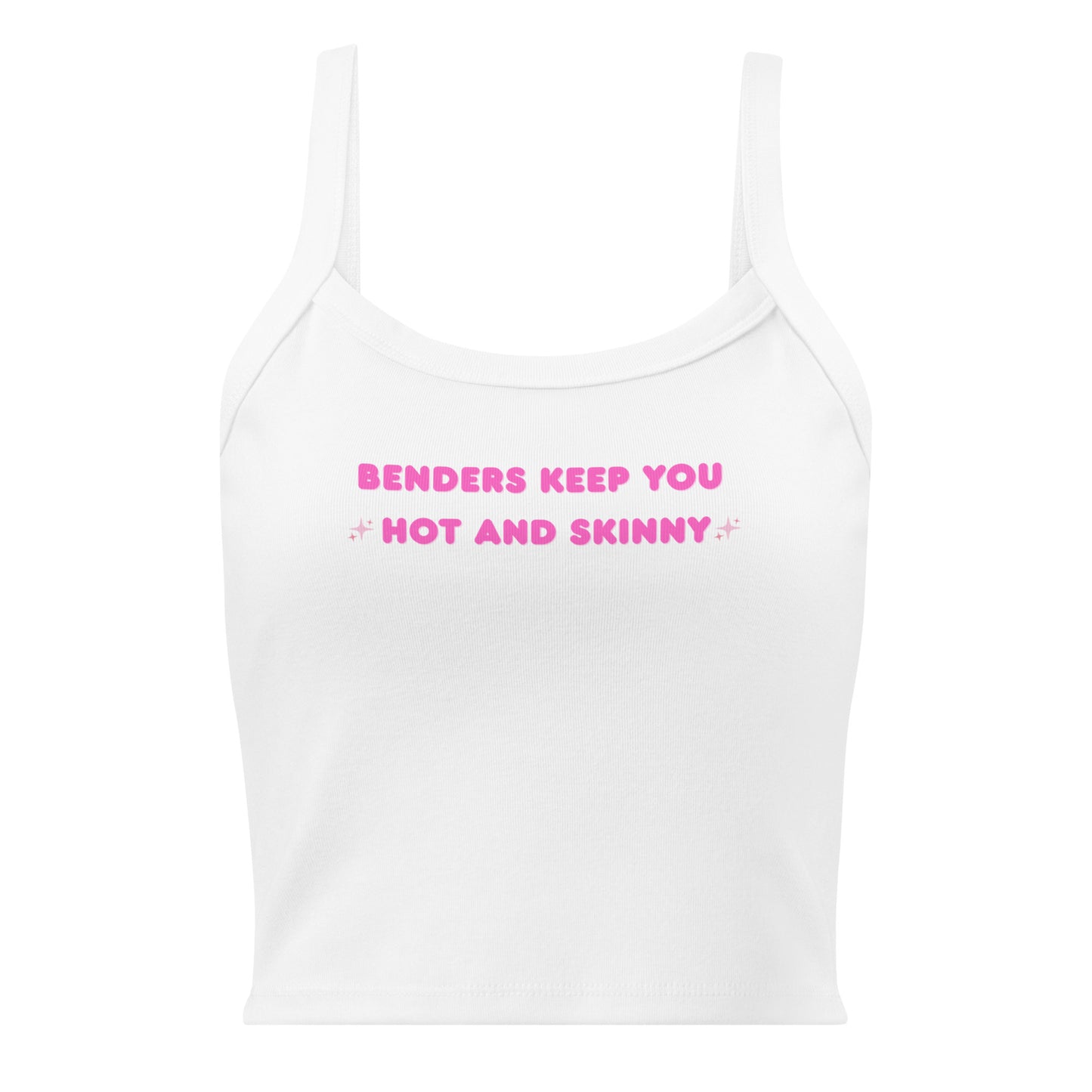 Women's micro-rib cotton tank top with thick straps and bold John Summit-inspired quote, ideal for music lovers and clubwear fashion