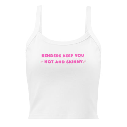 Women's micro-rib cotton tank top with thick straps and bold John Summit-inspired quote, ideal for music lovers and clubwear fashion