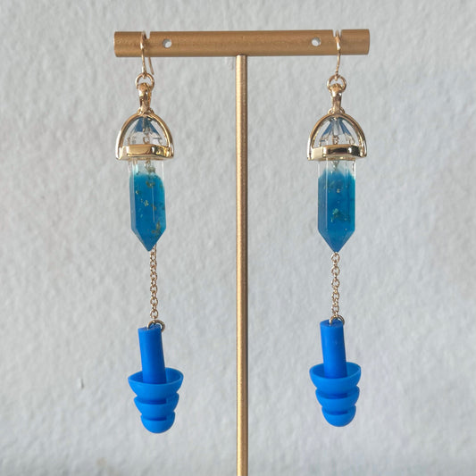 Blue Crystal Earplug Earrings Earrings Rave Day 