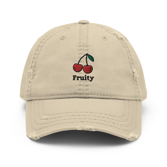 Fruity - Distressed Dad Hat (Khaki) Rave Day 