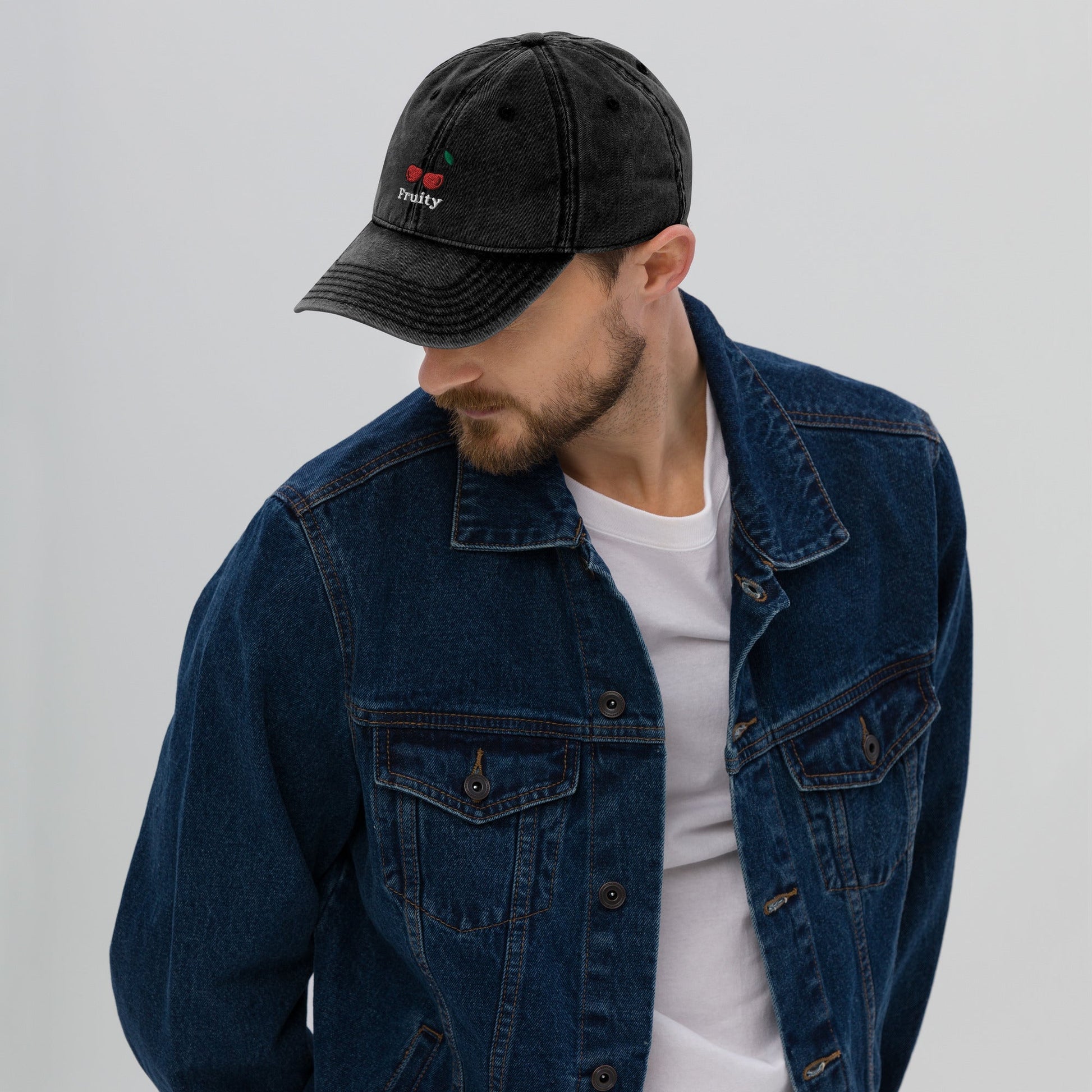 Fruity - Vintage Cotton Twill Cap (Black denim) Rave Day 