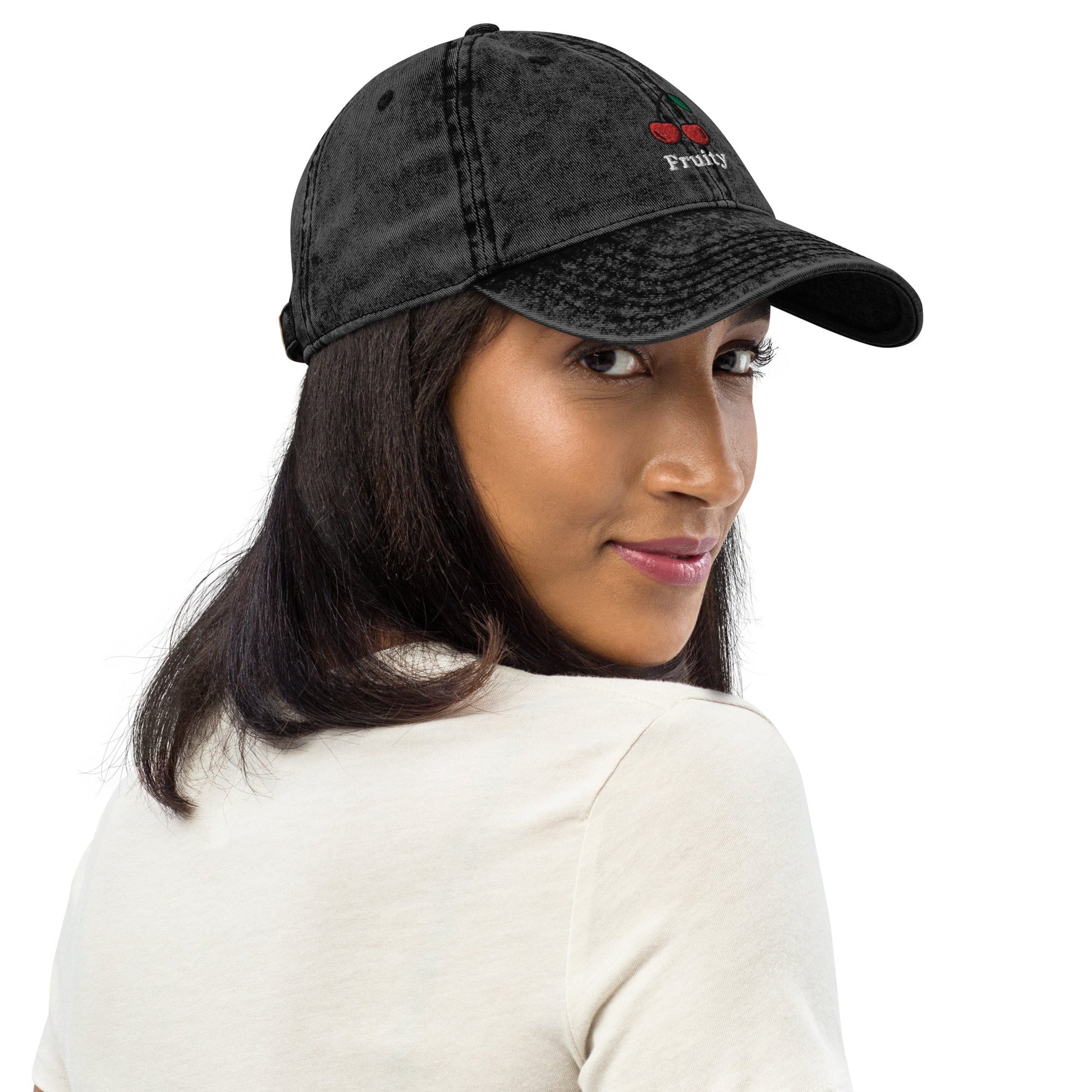 Fruity - Vintage Cotton Twill Cap (Black denim) Rave Day 