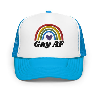 Gay AF - Foam trucker hat Rave Day Blue / White / Blue 