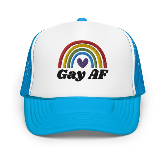 Gay AF - Foam trucker hat Rave Day Blue / White / Blue 