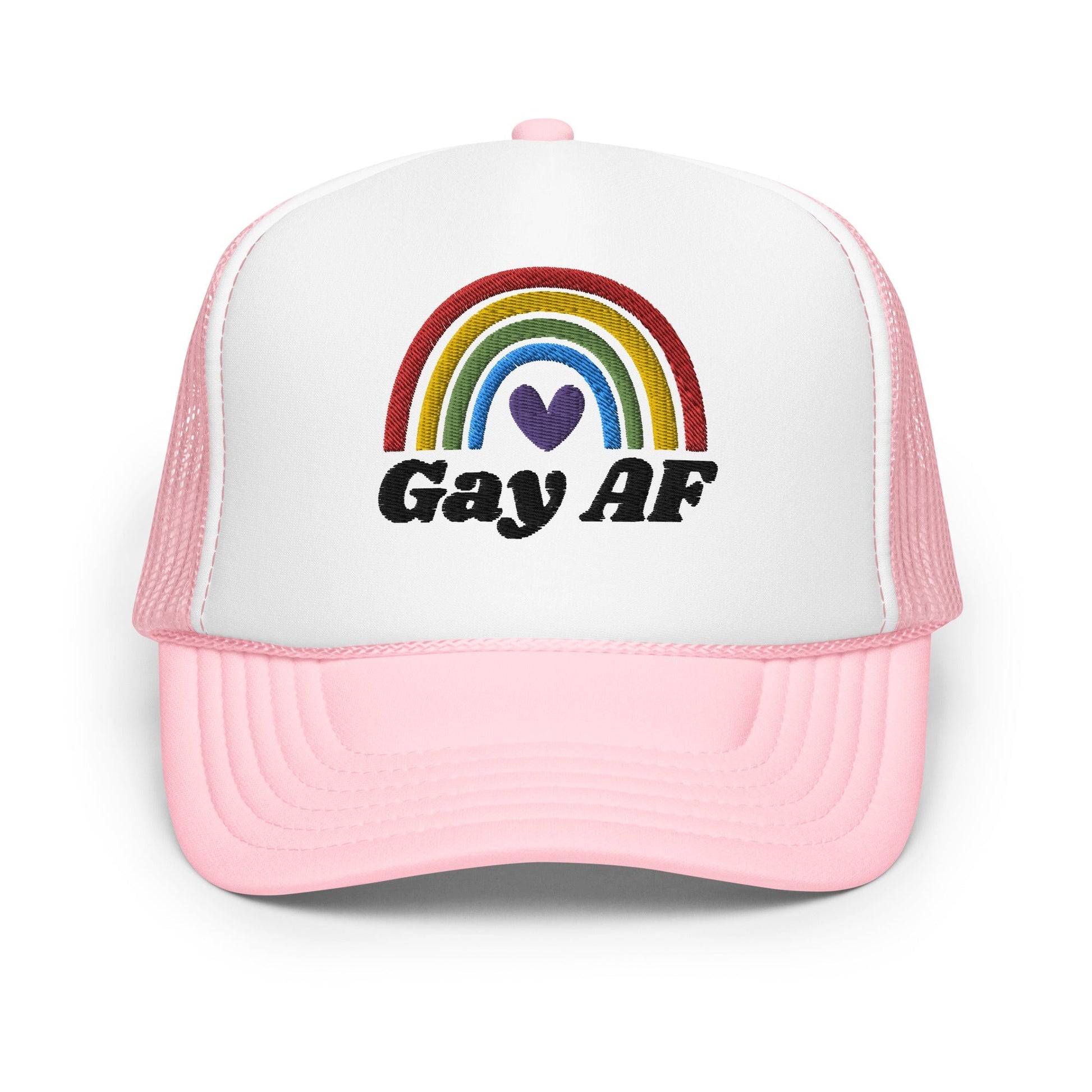 Gay AF - Foam trucker hat Rave Day Light Pink / White / Light Pink 