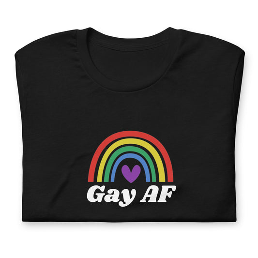 Gay AF Rainbow Pride - Unisex t-shirt Rave Day XS 