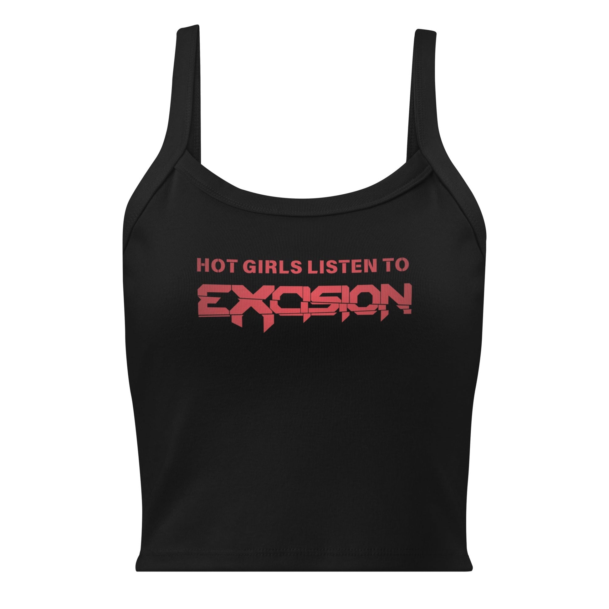 Hot Girls Listen to Excision - Black/Red micro-rib tank top Rave Day 