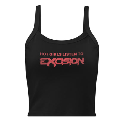 Hot Girls Listen to Excision - Black/Red micro-rib tank top Rave Day 